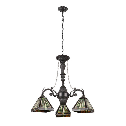 INNES Tiffany-Style 3-Light Mini Chandelier 24" Wide