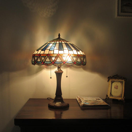 COURTLAND Tiffany-style 2 Light Mission Table Lamp 16" Shade