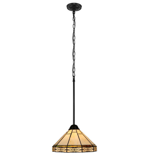 Belle Mission-Style 1-Light Blackish Bronze Finish Mini Pendant 12" Shade