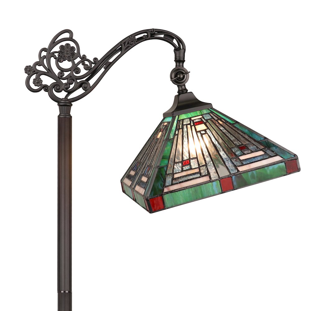 Innes Tiffany-Style 1-Light Mission Reading Floor Lamp 11" Shade
