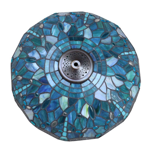 Sunniva Dragonfly Tiffany-Style 2-Light Ceiling Pendant 16" Shade