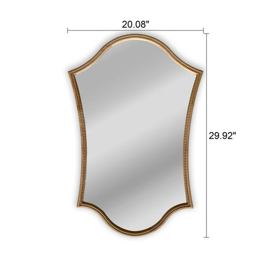 CHLOE's Reflection Contemporary Maple Wood Finish Dual-Arched Framed Wall Mirror 30" Height