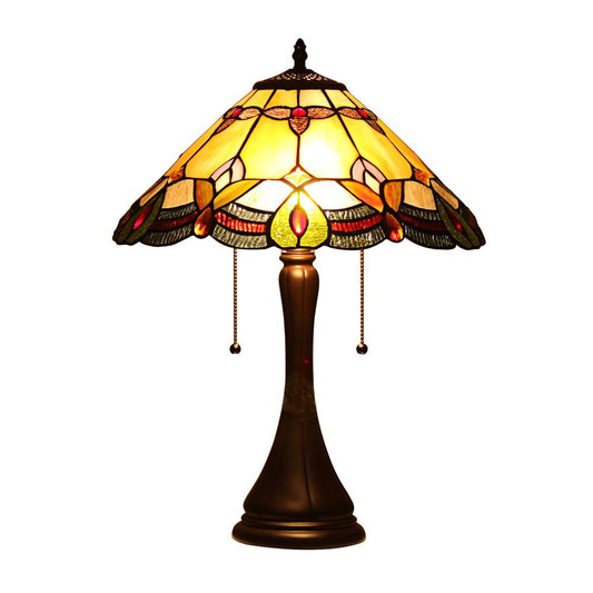 CHLOE Lighting HOWARD Tiffany-style 2 Light Table Lamp 16" Shade