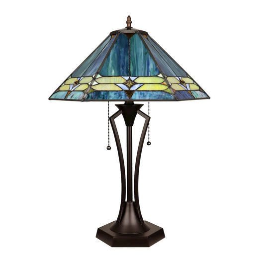 Hyland Geometric Style 2-Light Table Lamp 18" Shade