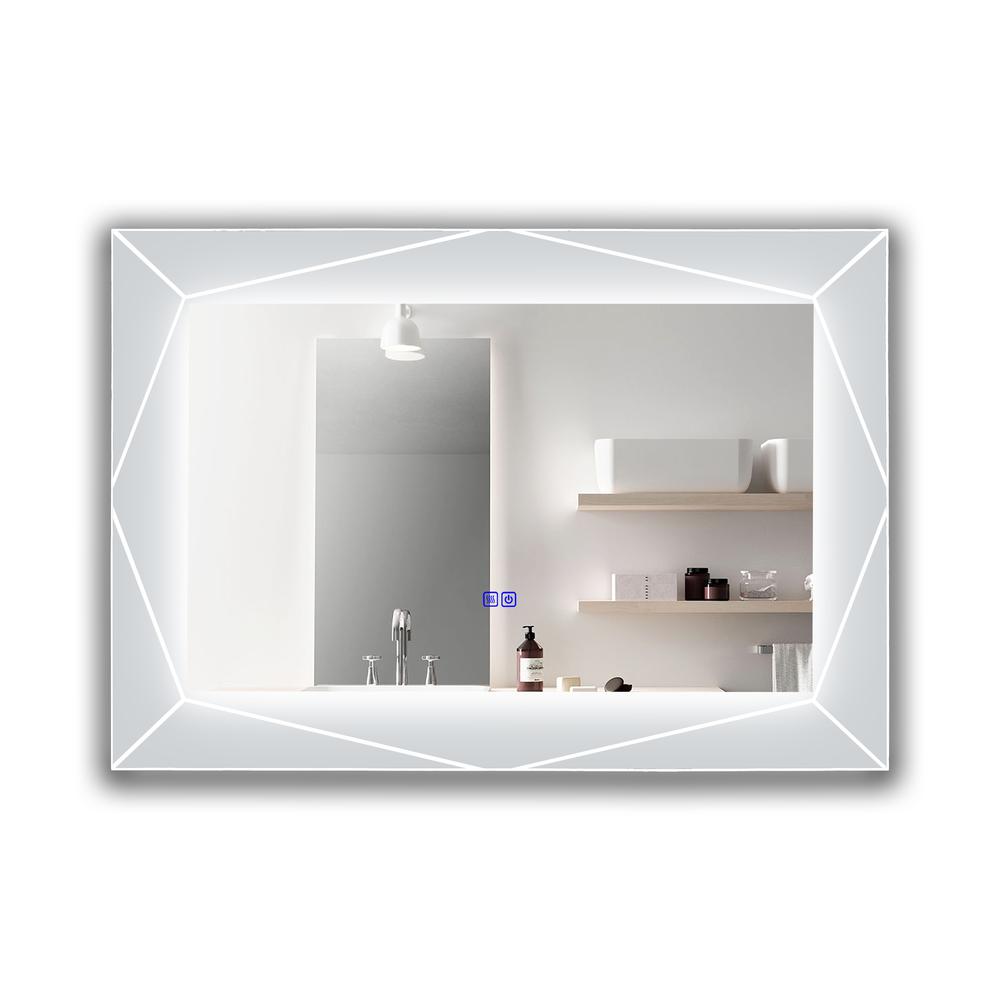 Back Lit Rectangular TouchScreen LED Mirror 3 Color Temperatures 3000K-6000K