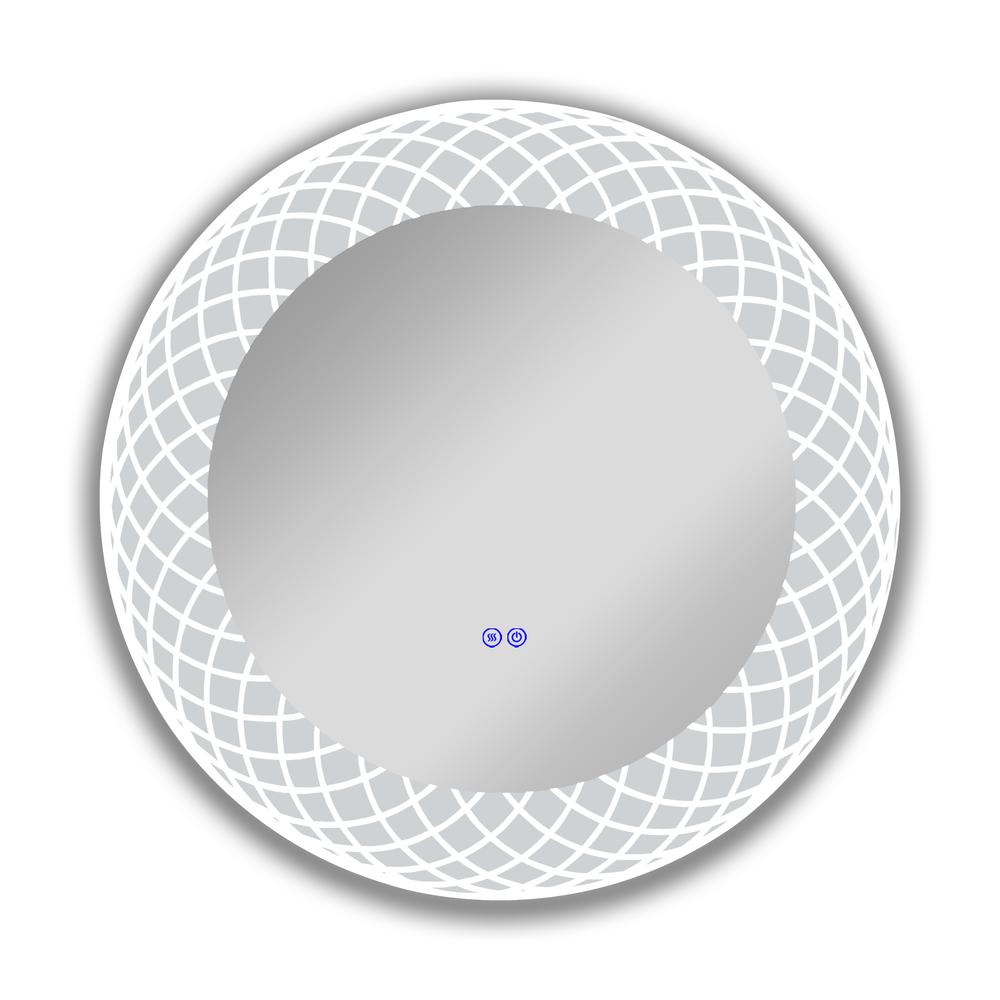 Back Lit Round TouchScreen LED Mirror 3 Color Temperatures 3000K-6000K 30" Wide