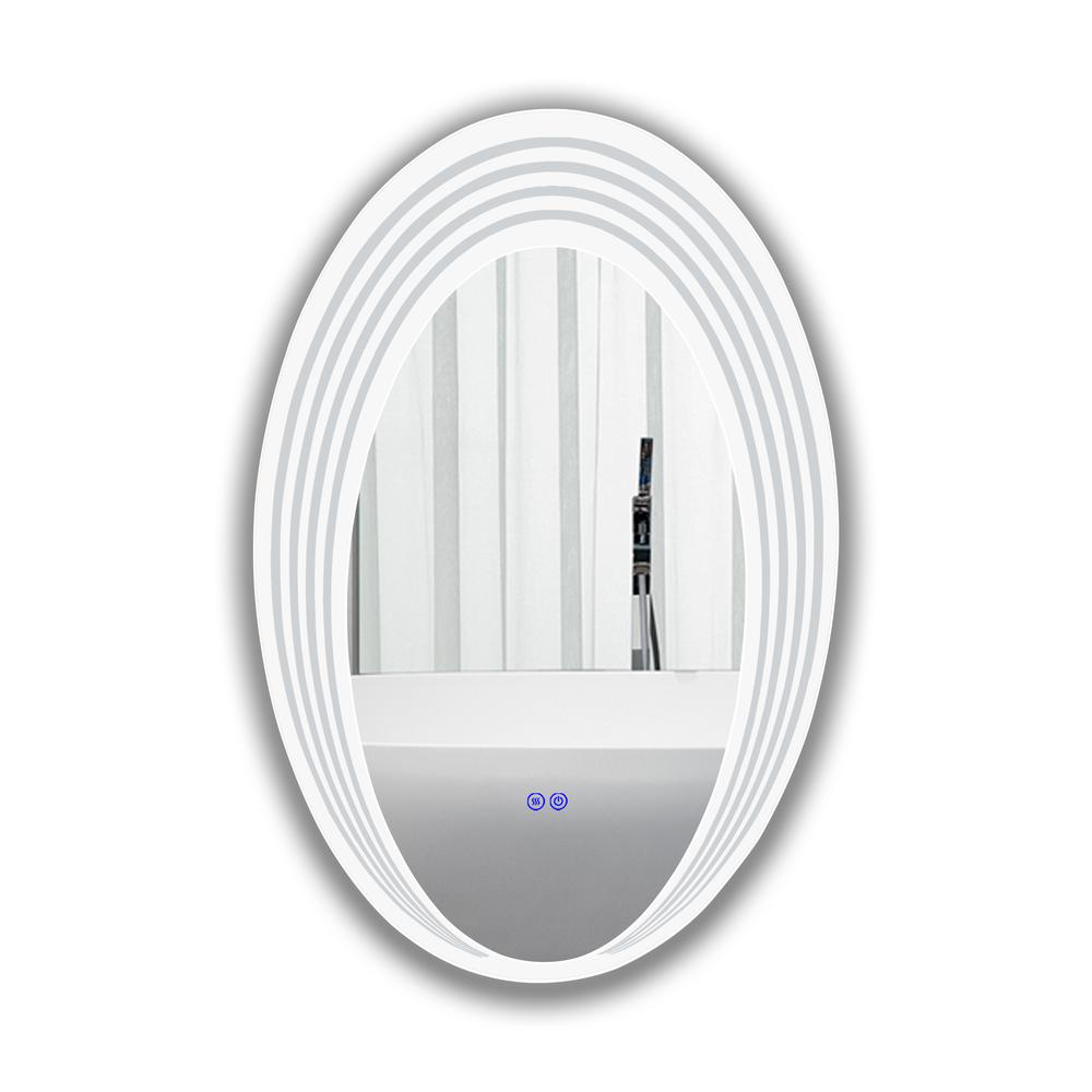 Back Lit Oval TouchScreen LED Mirror 3 Color Temperatures 3000K-6000K