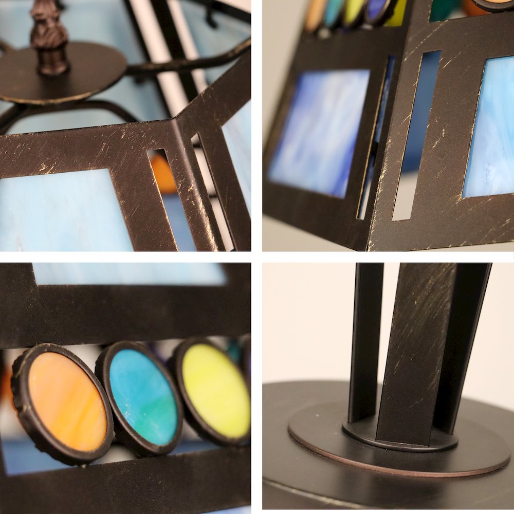 Retro-Style Stained Glass 1-Light Table Lamp 14" Shade