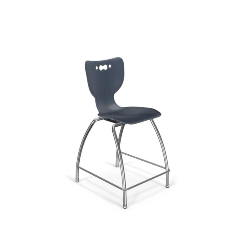 Hierarchy Stool - 4-Leg Stool (24 inch) - Navy- No Arms- Chrome Base -