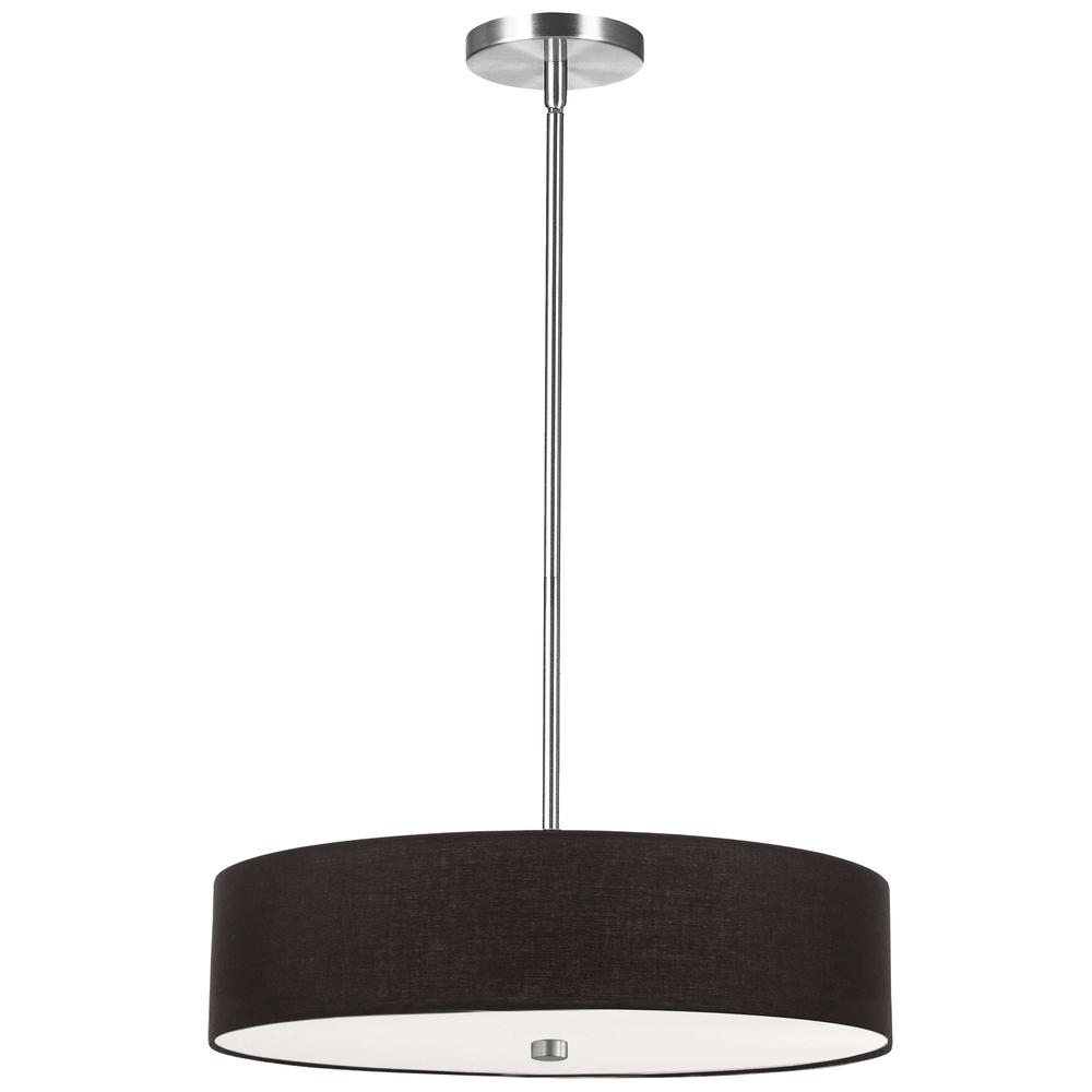 4LT Incandescent Pendant PC, Black Shade