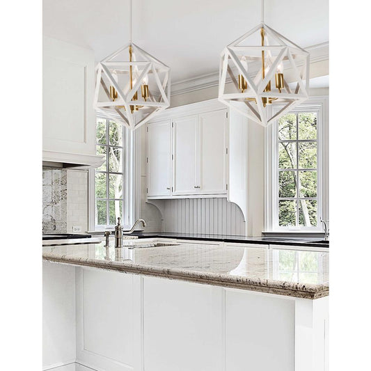 3LT Incandescent Chandelier, WH/VB