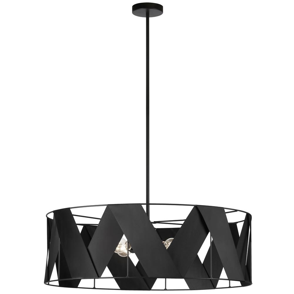 4LT Incandescent Chandelier, MB, BK Ribbon