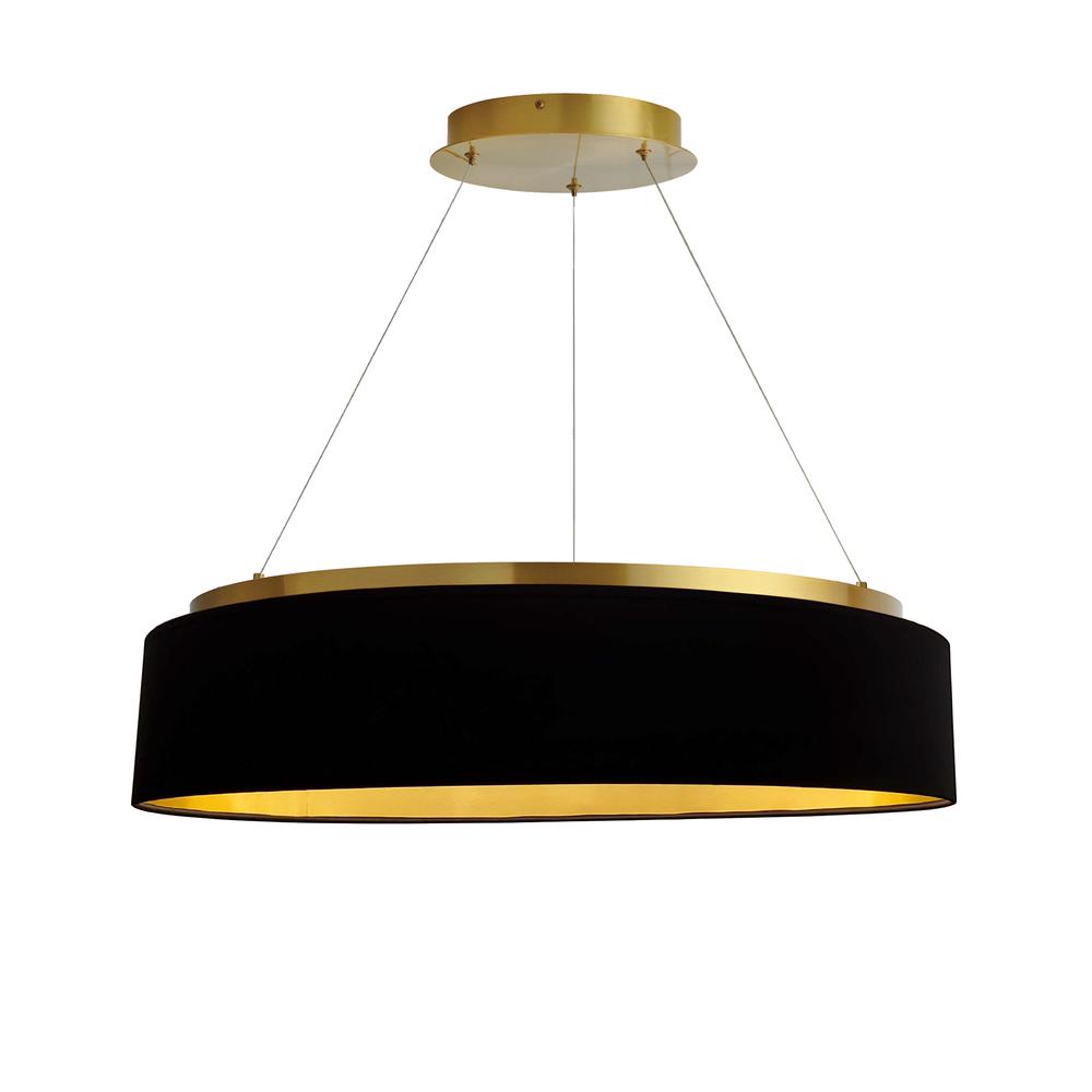 34W Chandelier, AGB, BLK Shade