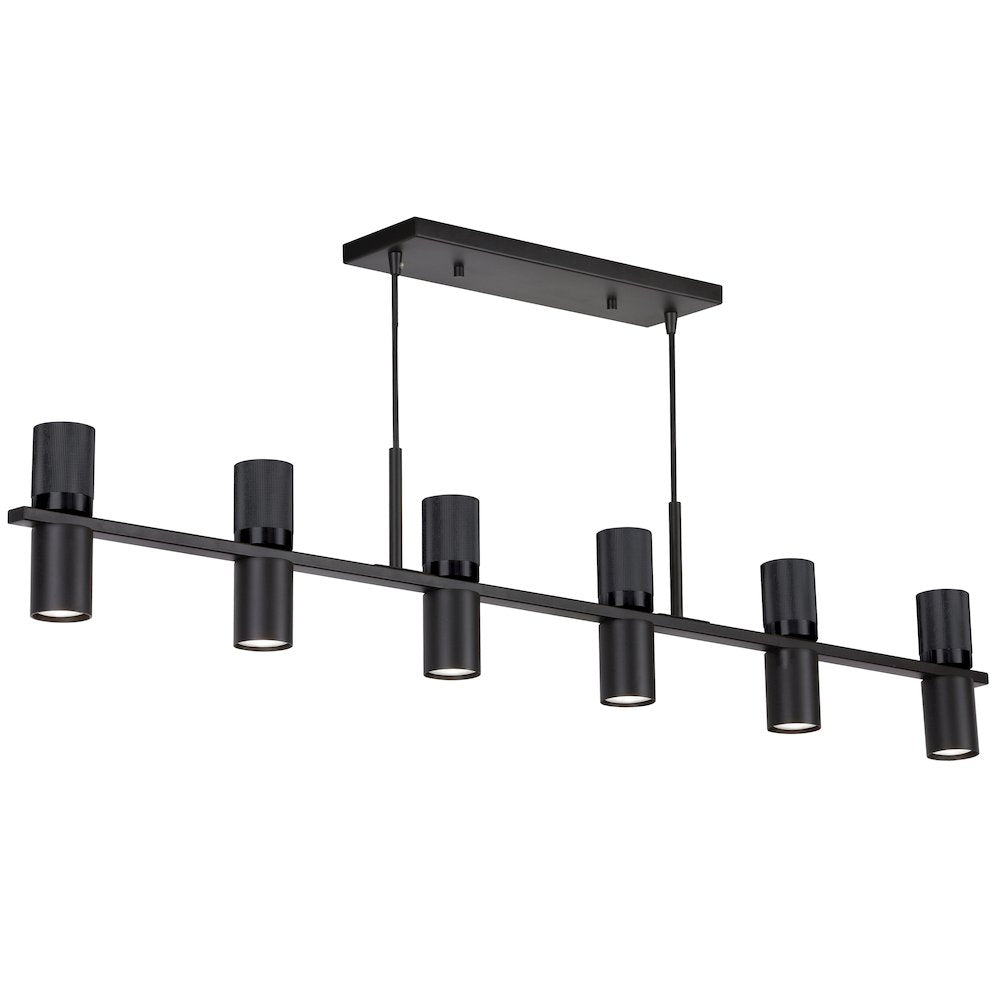 12 Light Horizontal Chandelier in Matte Black