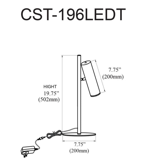 6W Table Lamp, MB, FR Acrylic Diffuser