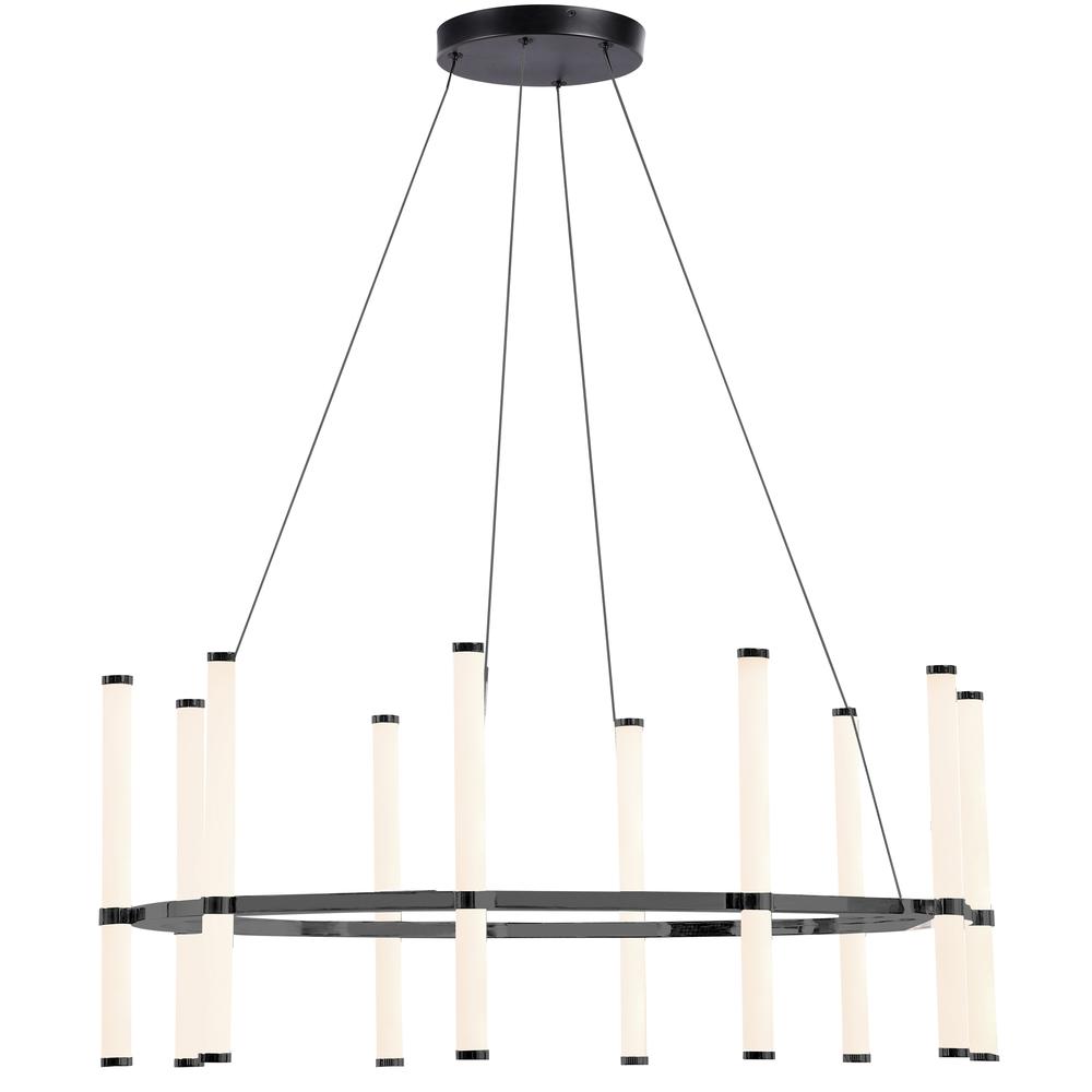 60W Chandelier, MB, WH Acrylic Diffuser