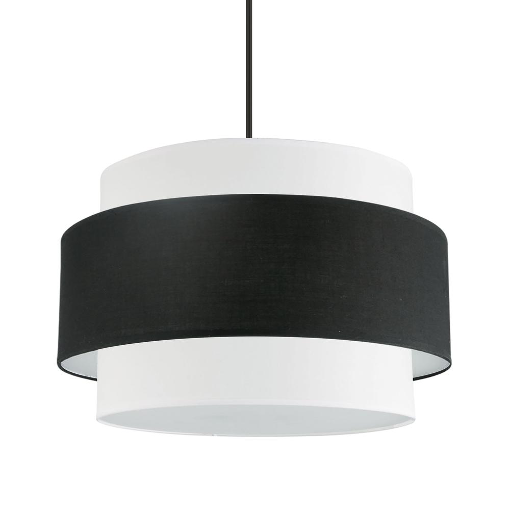 4LT Incandescent Chandelier, MB, BK&WH Shade