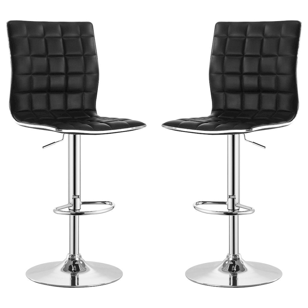 Ashbury Upholstered Adjustable Bar Stool Black (Set of 2)