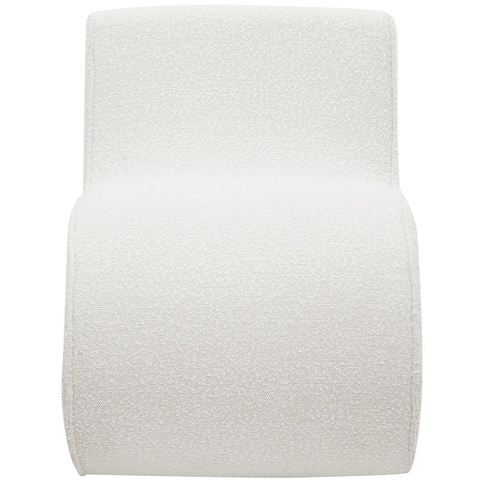 Ronea Boucle Upholstered Armless Curved Chair Cream