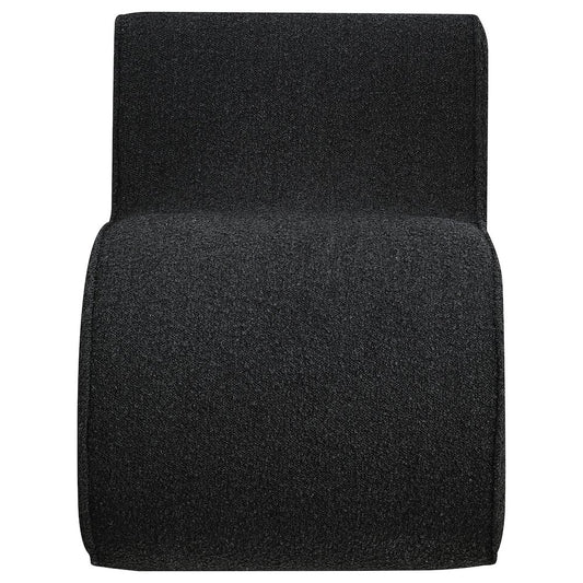 Ronea Boucle Upholstered Armless Curved Chair Charcoal