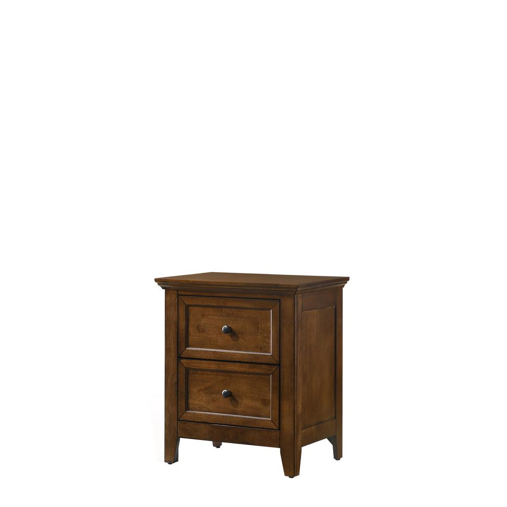 Nightstand, 2 Drawer in Tuscan