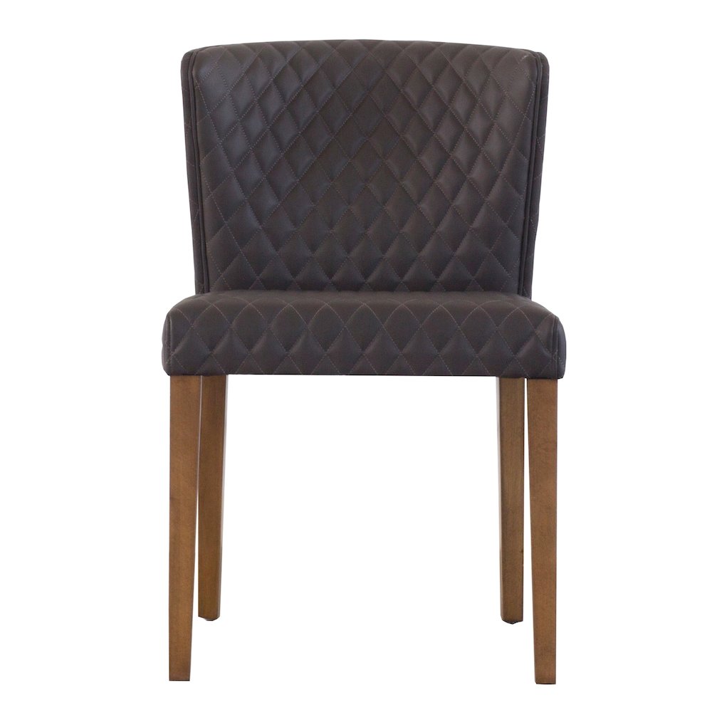 Albie Diamond Stitching Faux Leather Chair, (Set of 2)