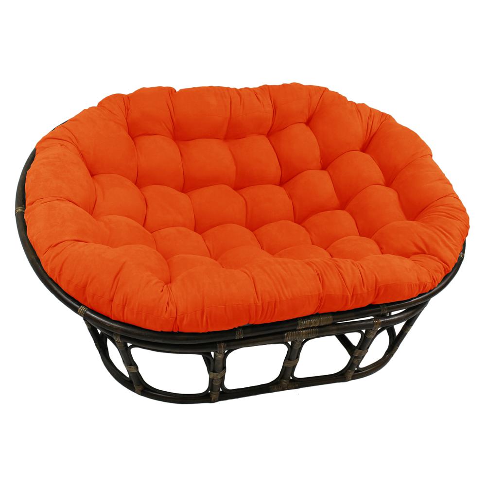Rattan Double Papasan Chair with Microsuede Cushion