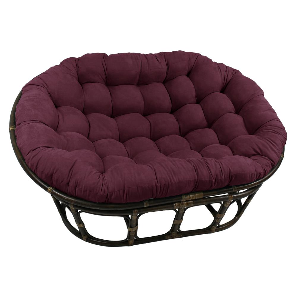 Rattan Double Papasan Chair with Microsuede Cushion