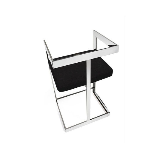 Bar stool, 30'' with Green cushion and stainless steel base