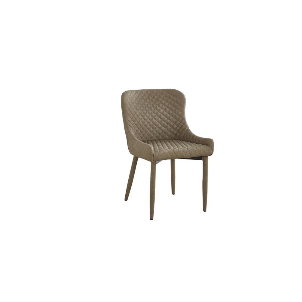 Upholstered Dining Chair With Tufted Seat, Light Gray, Set Of 4