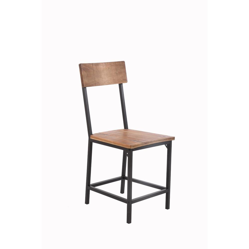 Dining Chair W/Reclaimed Wood Seat & Back, Set Of 2