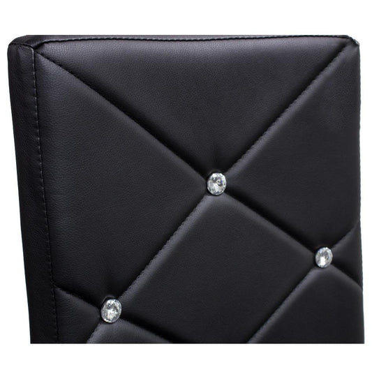 Best Master Faux Leather and Chrome Dining Side Chair in Black (Set of 4)