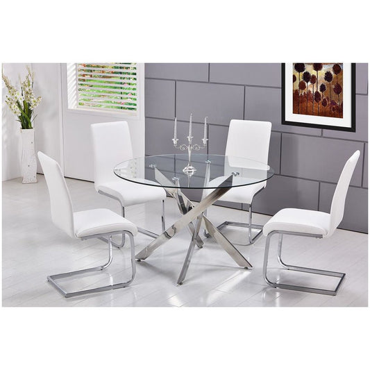Exe Modern Chrome Dining Side Chairs, Set of 2