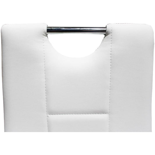 Best Master Beverly Faux Leather Upholstered Side Chair - White (Set of 2)