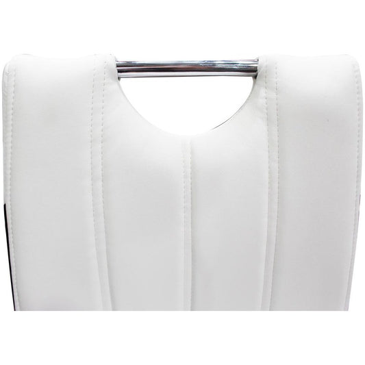 Best Master Bono Faux Leather Modern Dining Side Chair in White/Black (Set of 2)