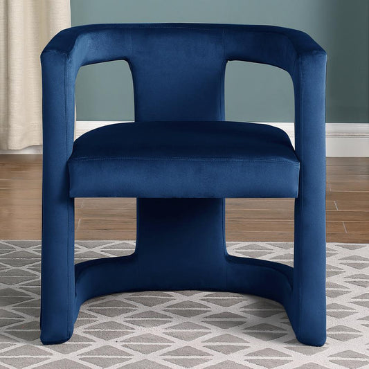 Jaroslava Blue Velvet Accent Chair, Set of 1