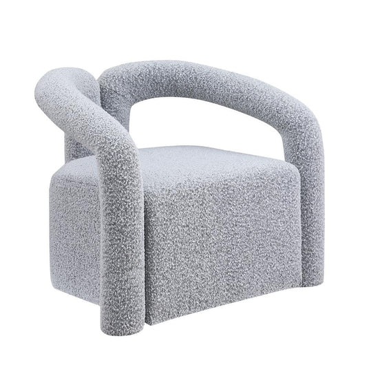 Troilus Grey Boucle Fabric Accent Chair