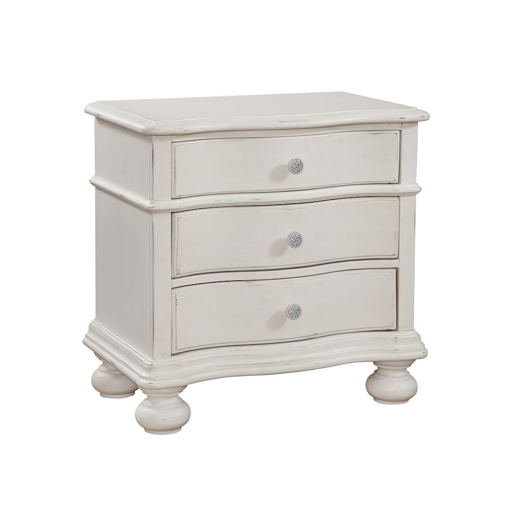 Rodanthe 3-Drawer Nightstand - Dove White