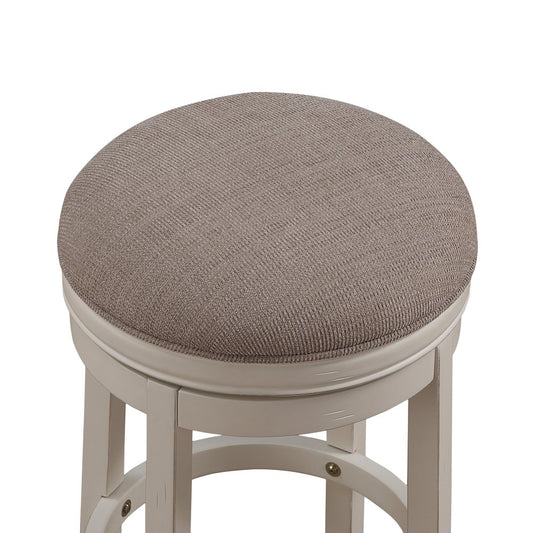 Aversa 34" Backless Swivel Stool - Distressed Antique White
