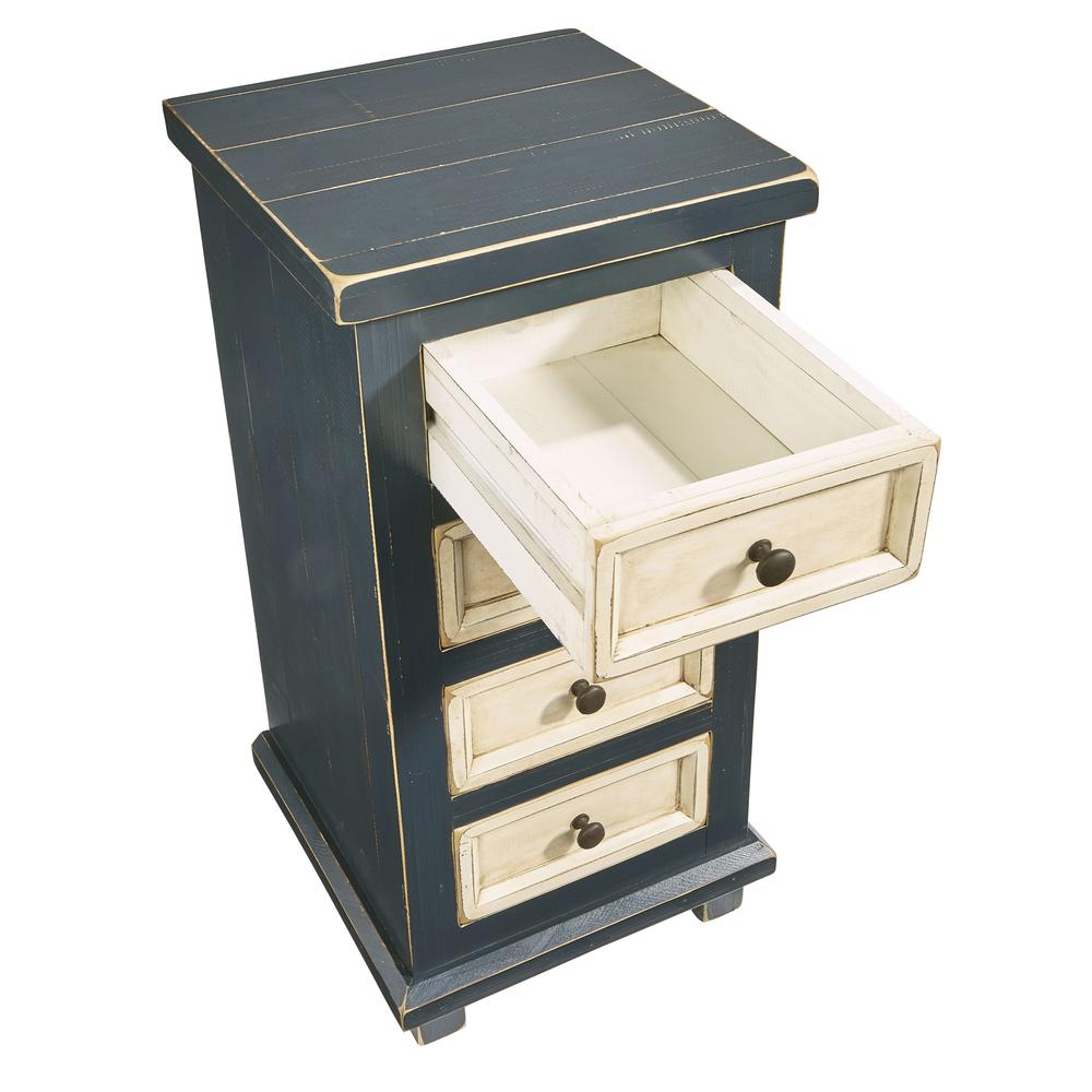 4 Drawer Chairside Table - Navy- A750-69N