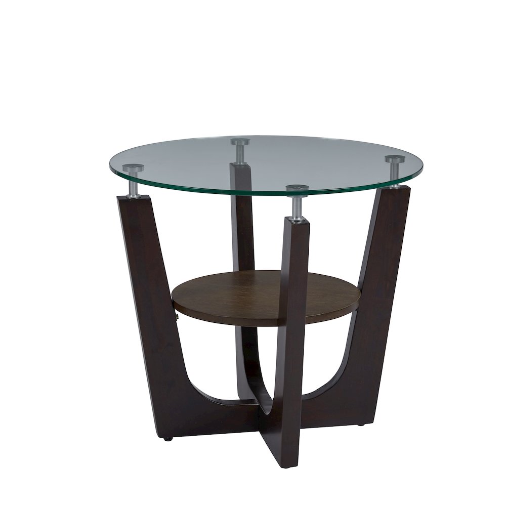 Round Glass Top End Table