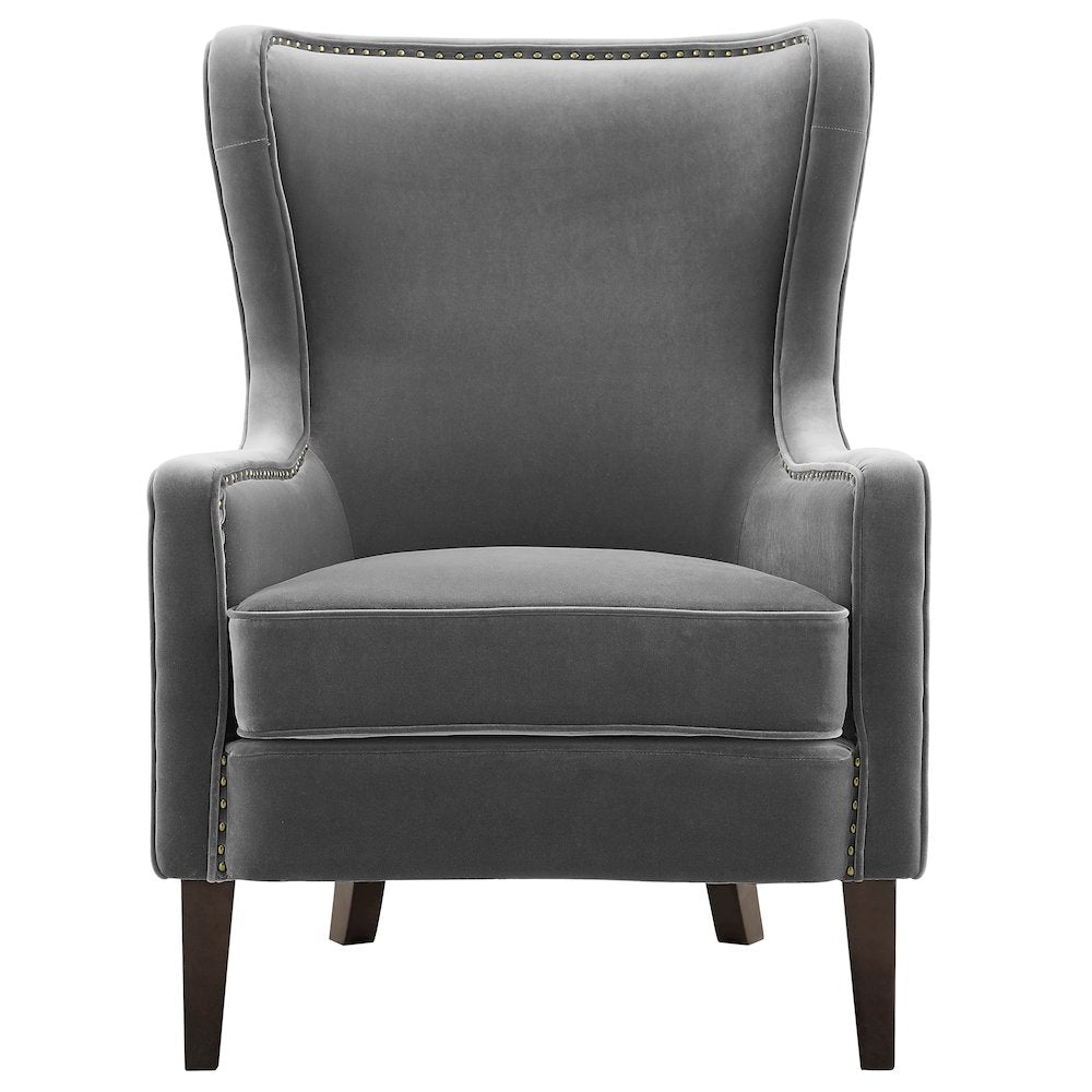 Rosco Velvet Accent Chair - Charcoal