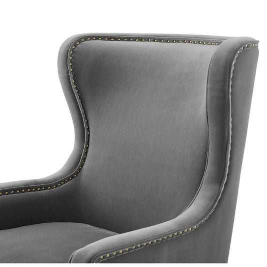 Rosco Velvet Accent Chair - Charcoal