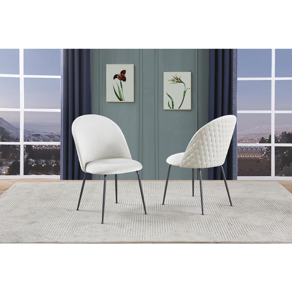 White Faux leather side chair (SET OF 2)