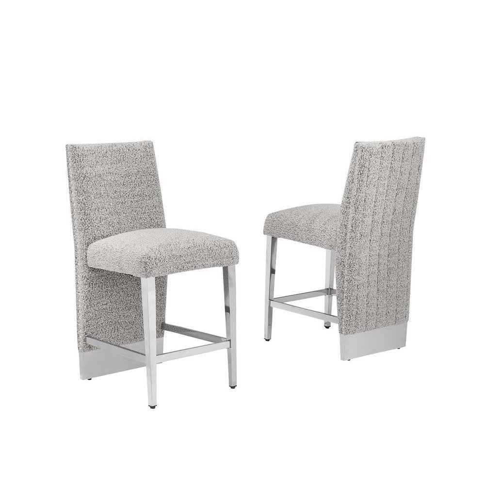 Luxe Rich gray boucle barstools - Set of 2