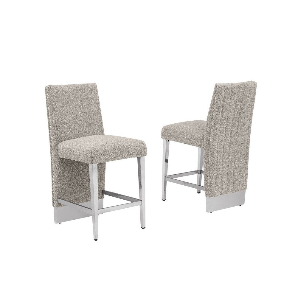 Luxe Gray boucle barstools - Set of 2
