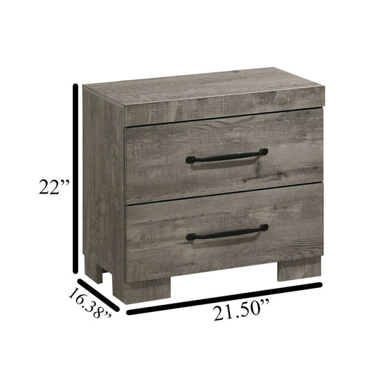 Modern 2-Drawer Nightstand In Antique Gray Color