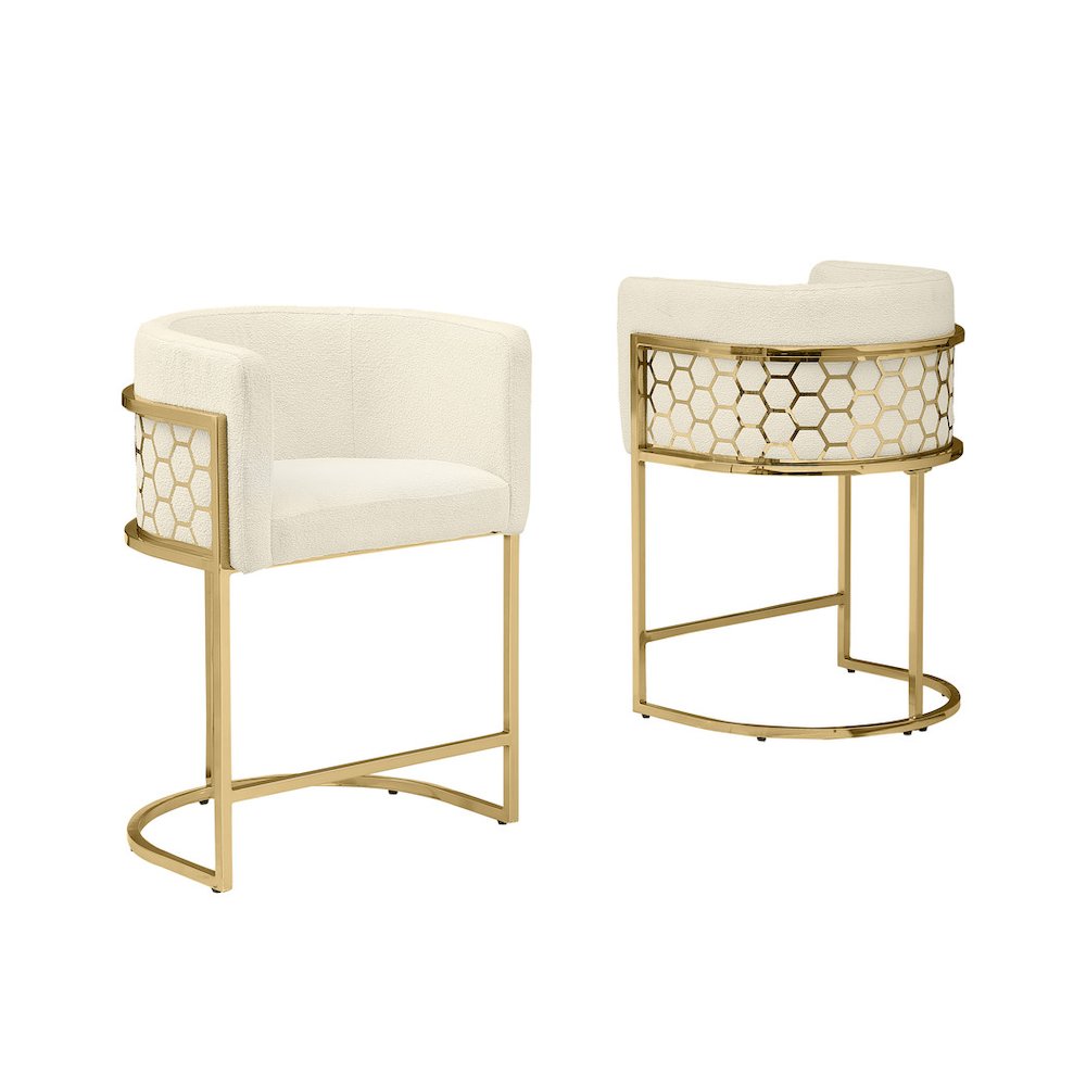 Cream With Gold Barstool, Set Of One
