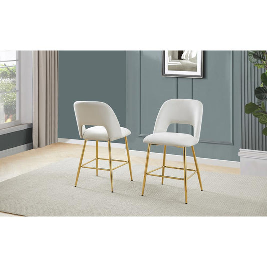 Cream with gold base bar stool (SET OF 2)