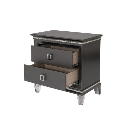 Nightstand with 2 Drawers and Acrylic Legs
